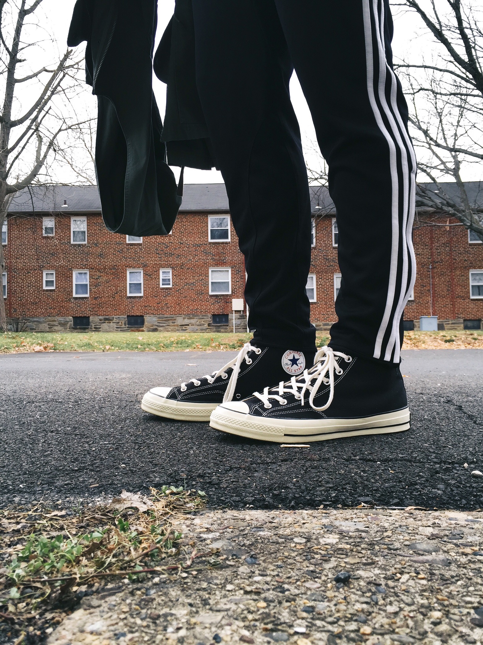 converse with adidas pants